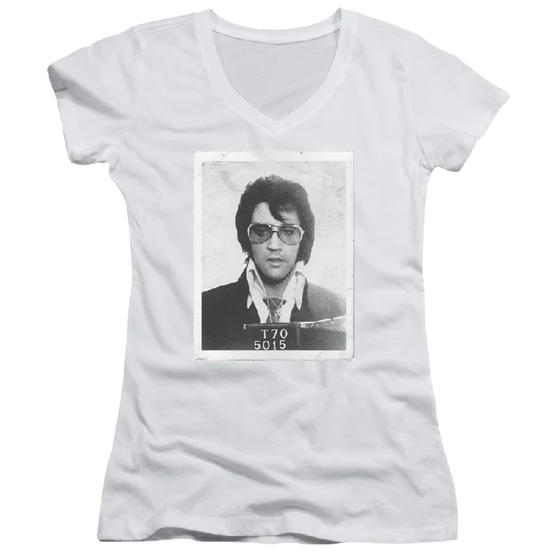 Elvis Presley Framed - Juniors V-Neck T-Shirt-- Casual Formal Business