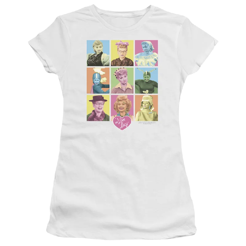 I Love Lucy So Many Faces Juniors T-Shirt-- Lace Blend Ribbed Blend Corduroy Blend