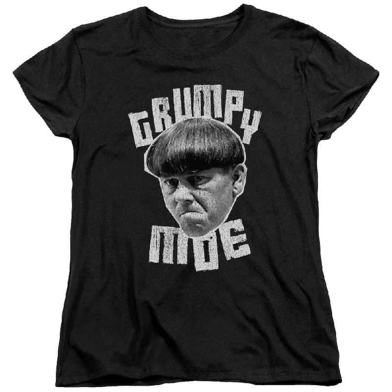 The Three Stooges Grumpy Moe Women's T-Shirt-- Embroidered Appliqued Beaded