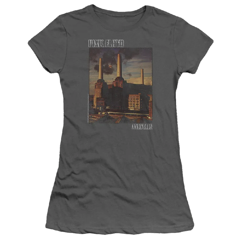Pink Floyd Faded Animals - Juniors T-Shirt-- Boxy Fit Fitted Loose