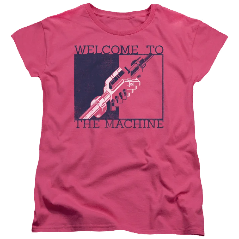Pink Floyd Welcome To The Machine 2 - Women's T-Shirt-- Polka Dot Checkered Tartan