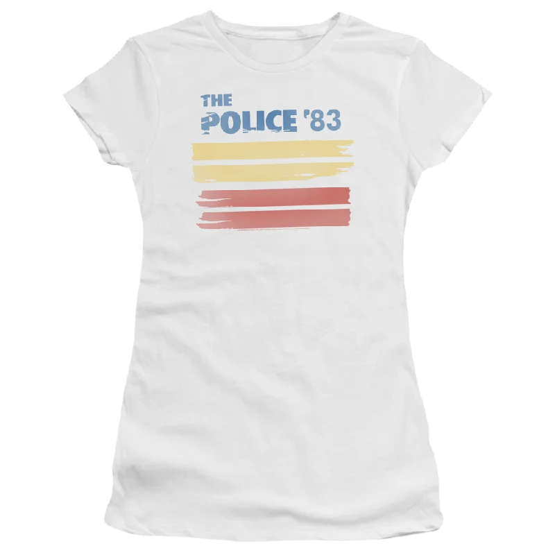 The Police 83 - Juniors T-Shirt-- Handmade Hand-knitted Hand-woven