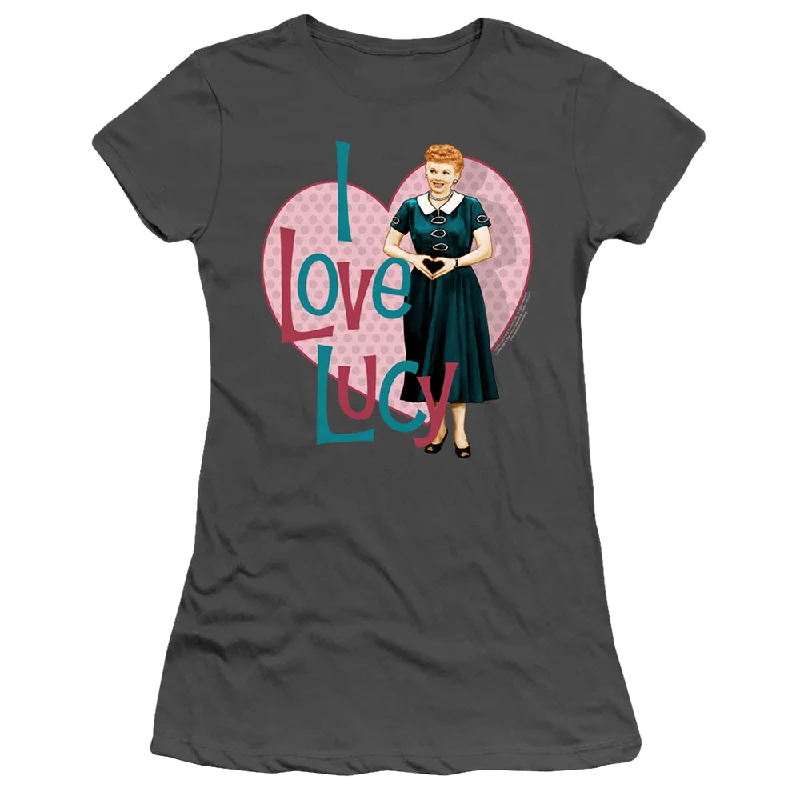 I Love Lucy Heart You - Juniors T-Shirt-- Terry Blend Velvet Blend Canvas Blend