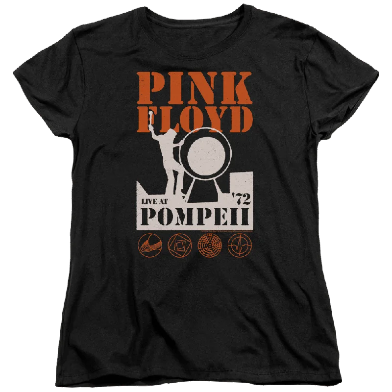 Pink Floyd Pompeii - Women's T-Shirt-- Collared Crew Neck Turtle Neck