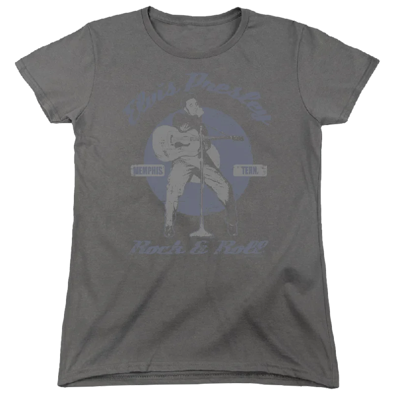 Elvis Presley Rock & Roll - Women's T-Shirt-- Beaded Sequined Faux Fur