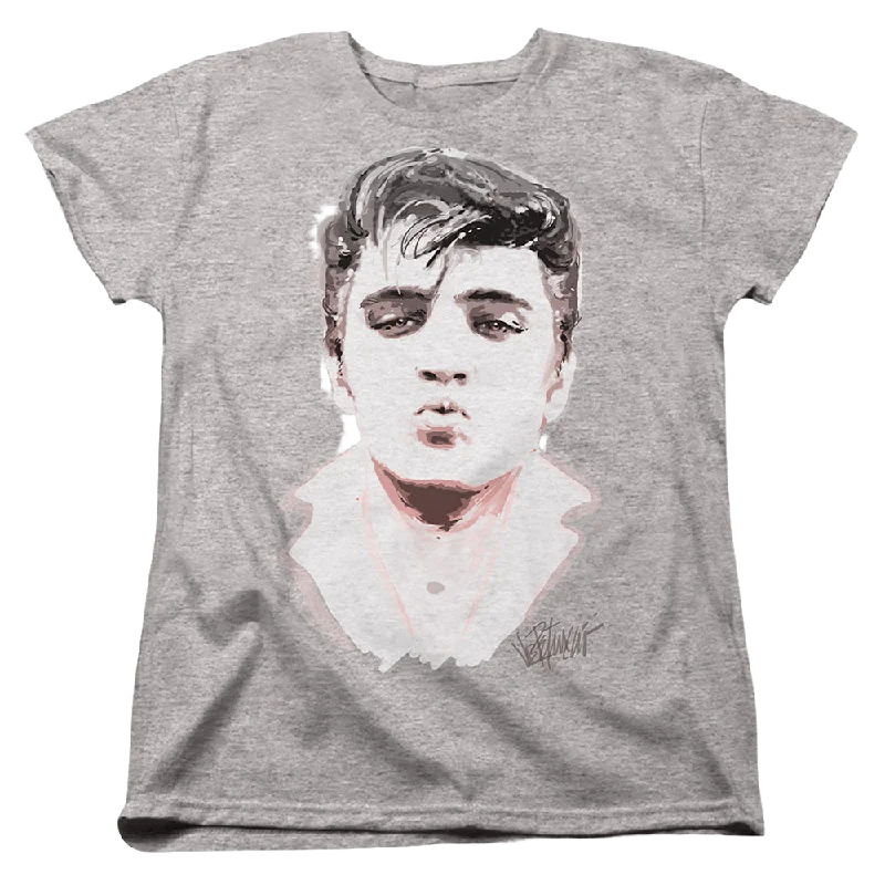 Elvis Presley Kiss - Women's T-Shirt-- Nylon Fabric Polyester Fabric Spandex Fabric
