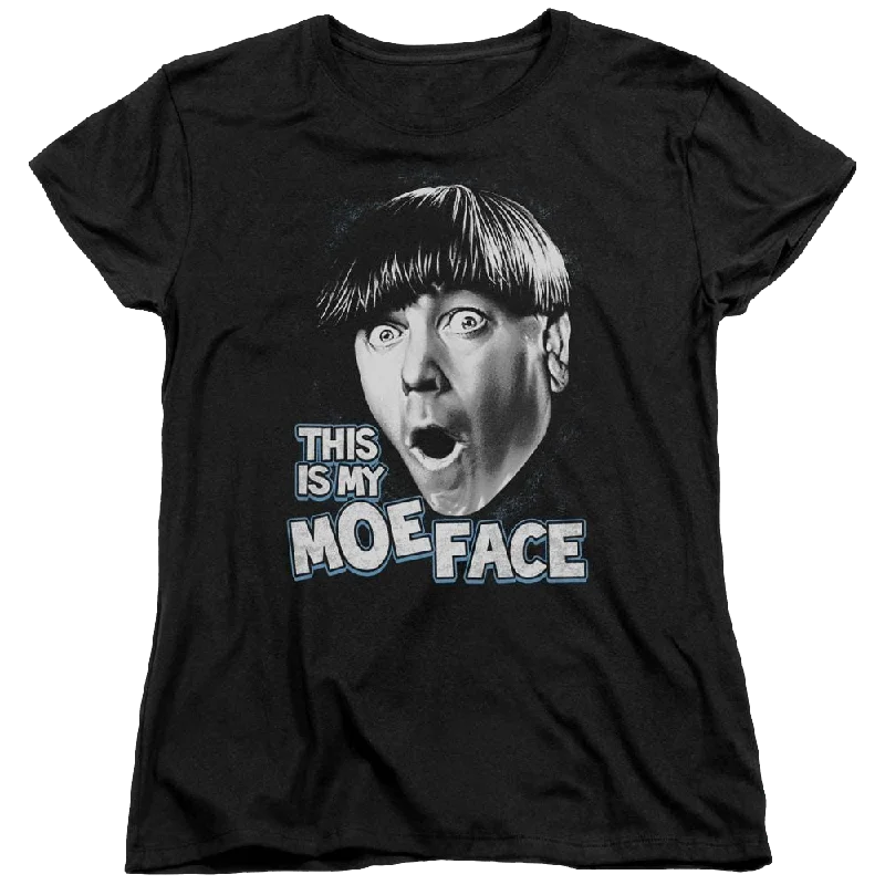 The Three Stooges Moe Face Women's T-Shirt-- Wool Fabric Cashmere Fabric Tweed Fabric