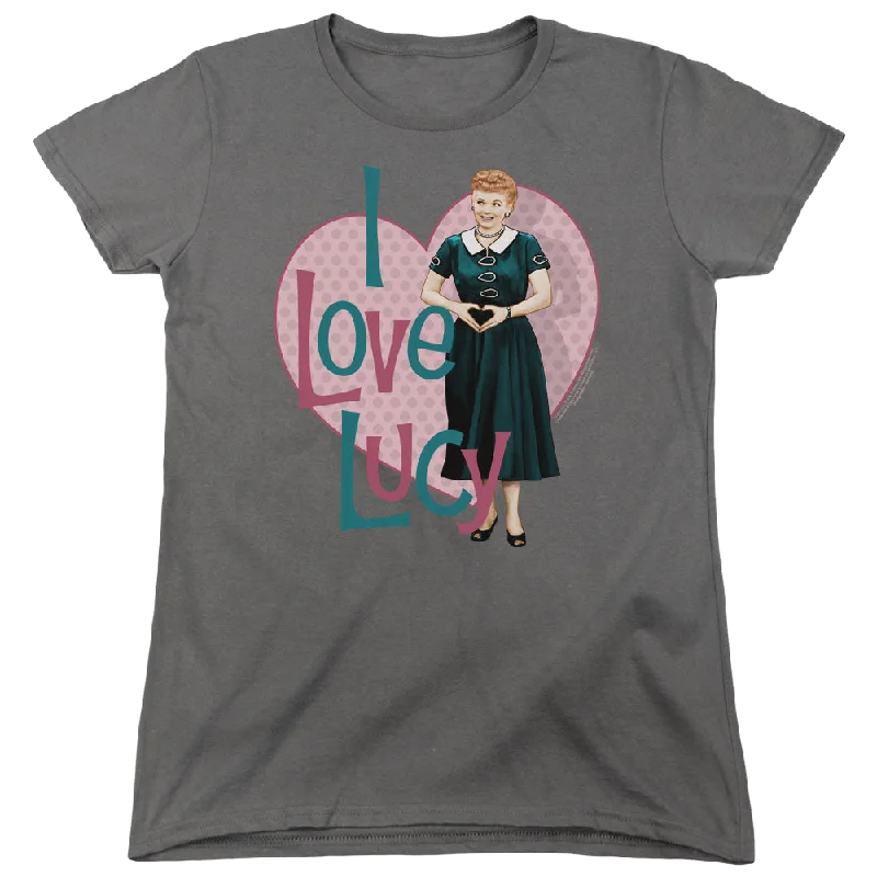 I Love Lucy Heart You - Women's T-Shirt-- Silk Blend Satin Velvet