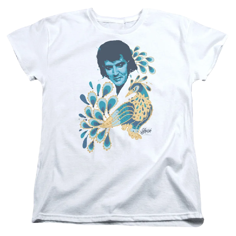Elvis Presley Peacock - Women's T-Shirt-- Faux Fur Fabric Real Fur Fabric Shearling Fabric