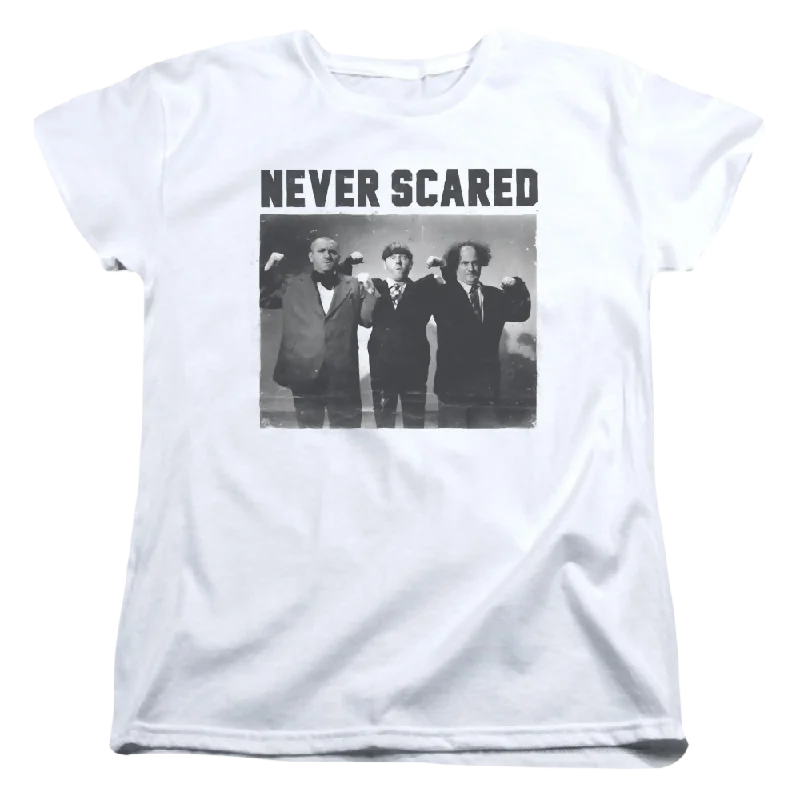 The Three Stooges Never Scared Women's T-Shirt-- Houndstooth Herringbone Solid