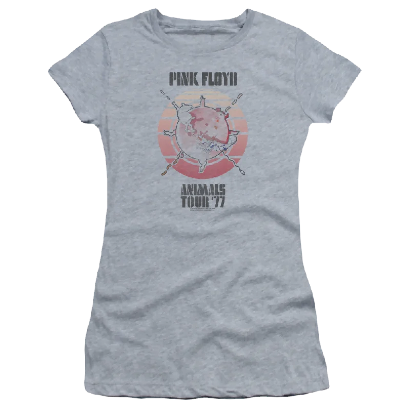 Pink Floyd Animals Tour 77 - Juniors T-Shirt-- Chenille Blend Fleece Blend Nylon Blend Pink Floyd Animals Tour 77 - Juniors T-Shirt-- Chenille Blend Fleece Blend Nylon Blend