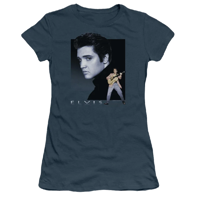 Elvis Presley Blue Rocker - Juniors T-Shirt-- Handmade Hand-knitted Hand-woven