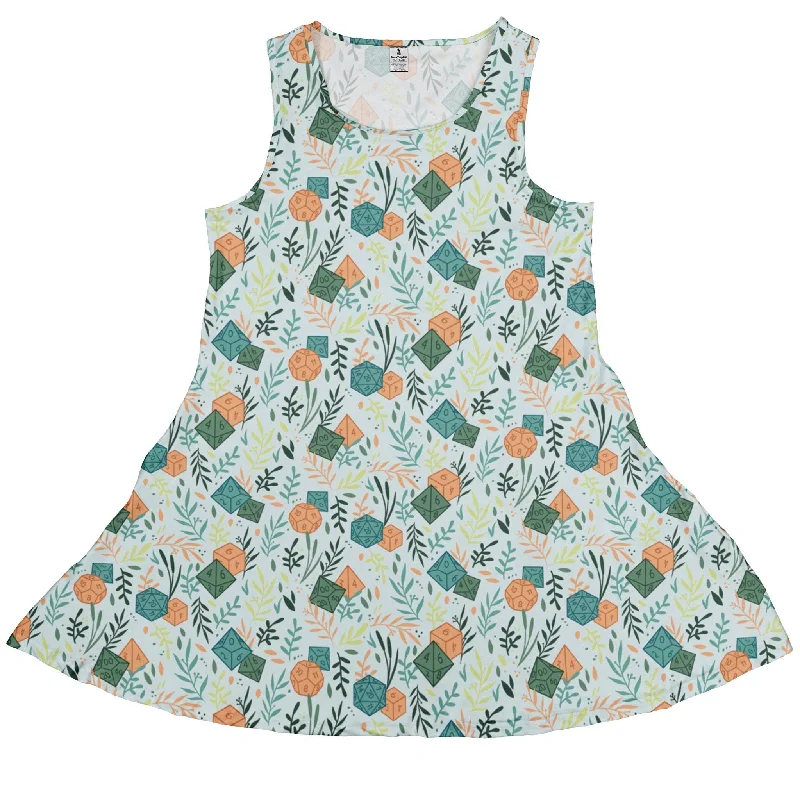 Dnd Dice Plants Dress Tunics Satin smooth