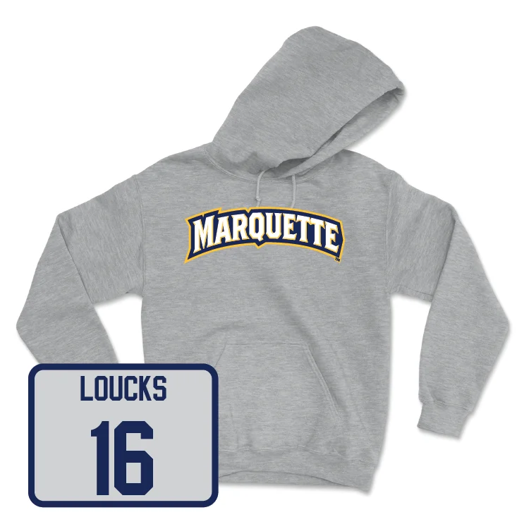 Sport Grey Women's Soccer Wordmark Hoodie - Madelyn Loucks Hoodie with Sequins Glamorous Eye-catching