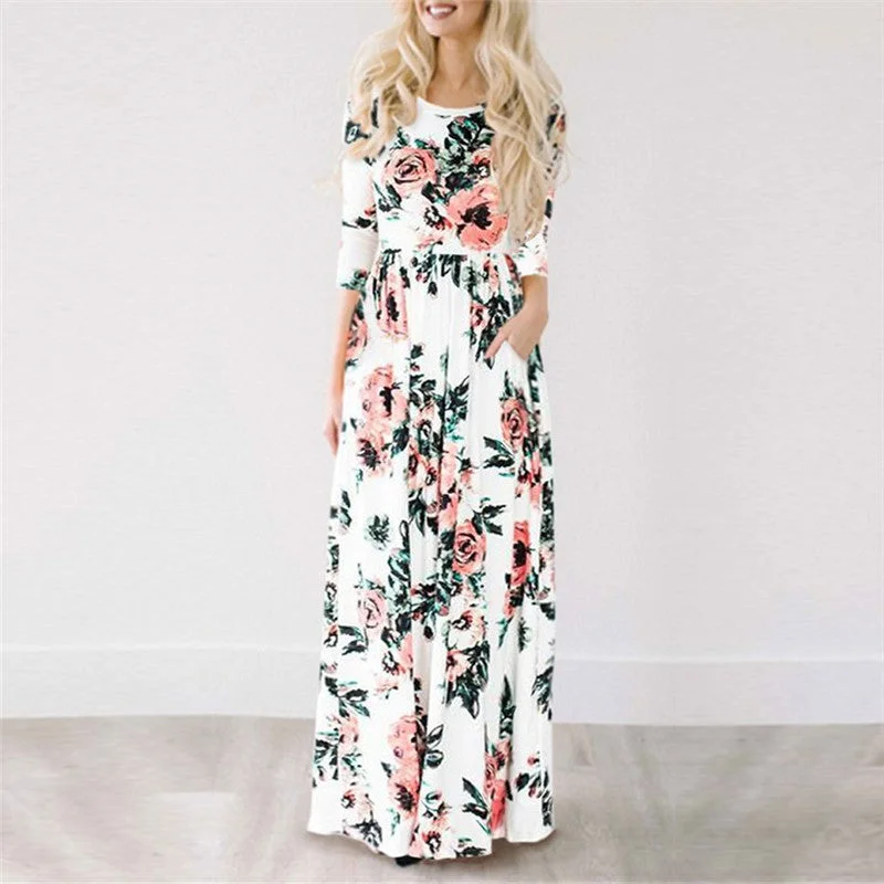 2018 Summer Long Dress Tunics Stylish elegant