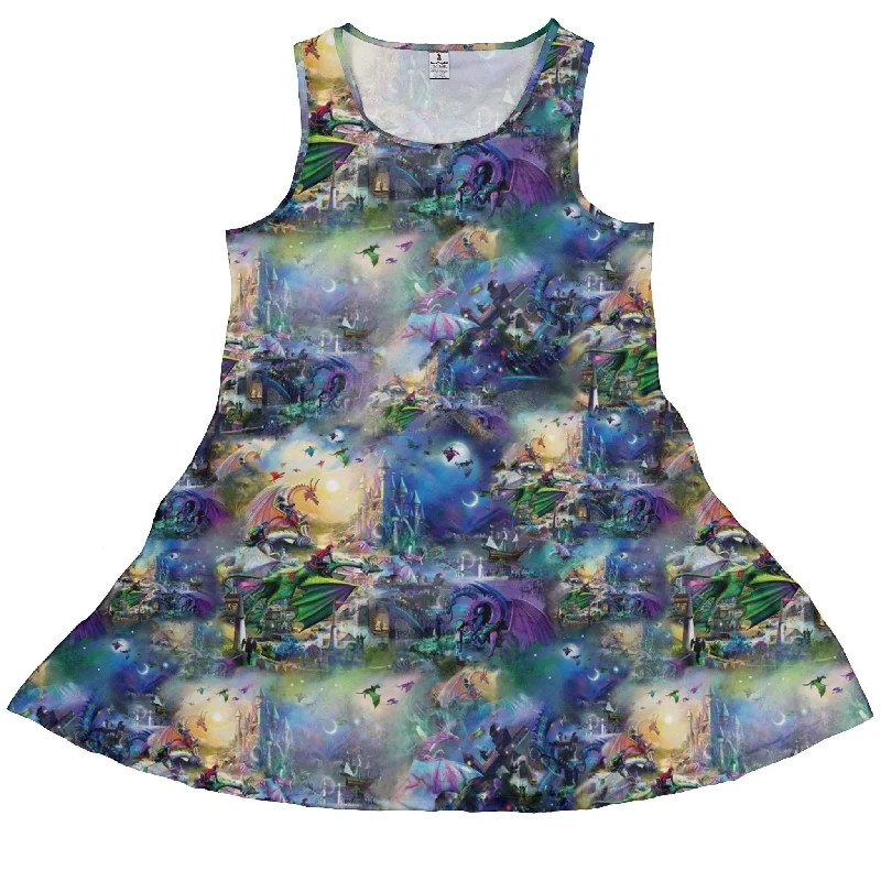 Dragon Chase Dress Tunics Corduroy durable