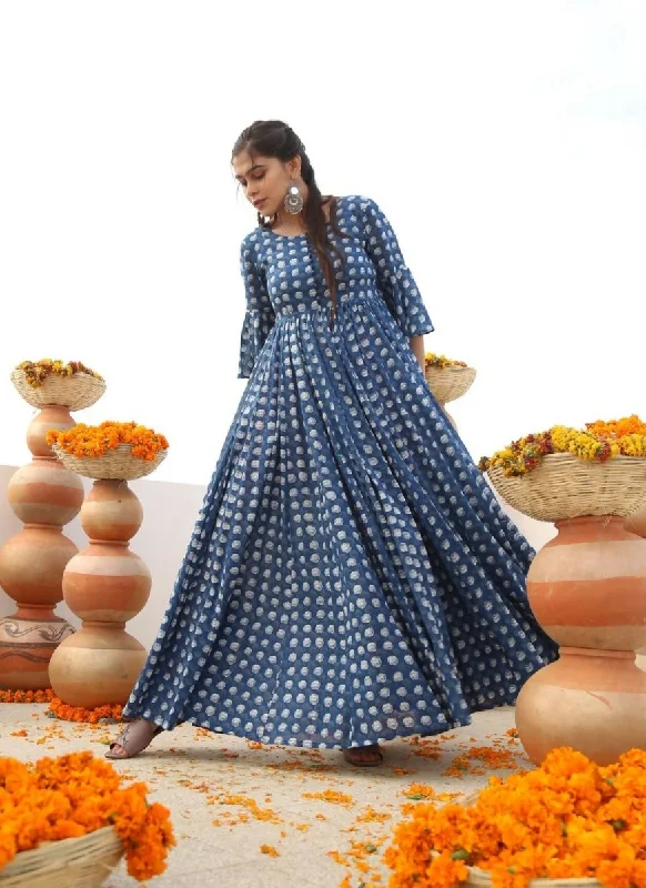 Aastha Fashion Women's Blue Cotton Silk Digital Printed Anarkali Dress Tunics Top rated Aastha Fashion Women's Blue Cotton Silk Digital Printed Anarkali Dress Tunics Top rated