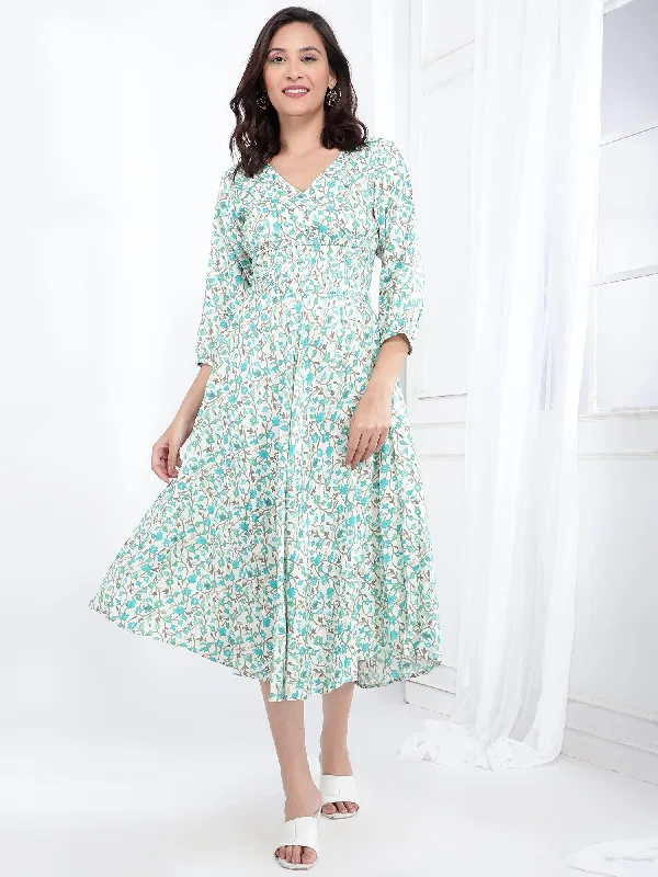 Floral Midi Fit & Flare Dress Tunics Sophisticated sleek