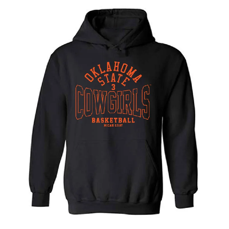 Oklahoma State - NCAA Women's Basketball : Micah Gray - Classic Fashion Shersey Hooded Sweatshirt Hoodie with Front Slit Layering Stylish Oklahoma State - NCAA Women's Basketball : Micah Gray - Classic Fashion Shersey Hooded Sweatshirt Hoodie with Front Slit Layering Stylish