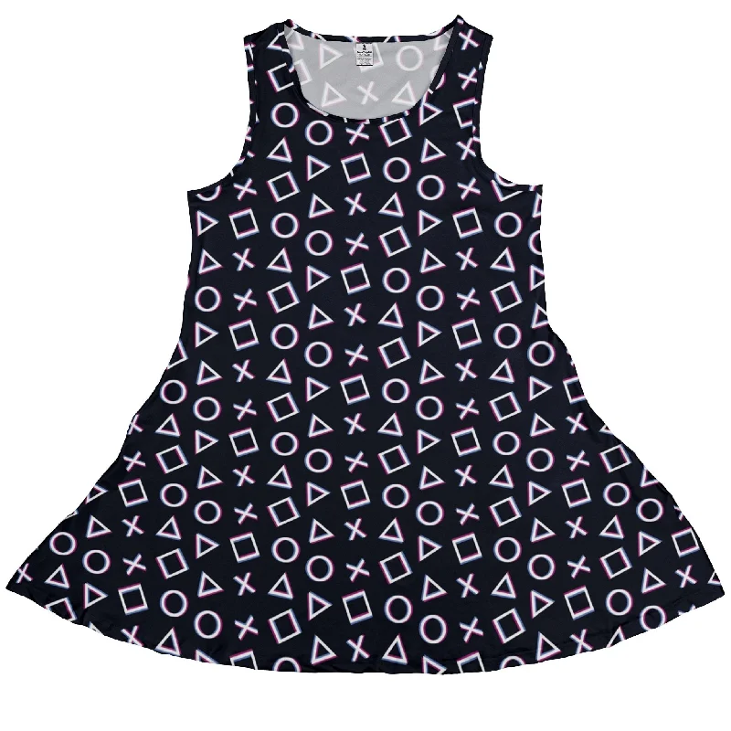 Controller Gamepad Buttons Gray Video Game Dress Tunics Brand named