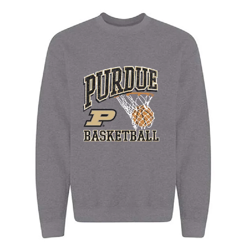 Purdue - NCAA Women's Basketball : Rashunda Jones - Crewneck Sweatshirt Hoodie with Frayed Bohemian Relaxed