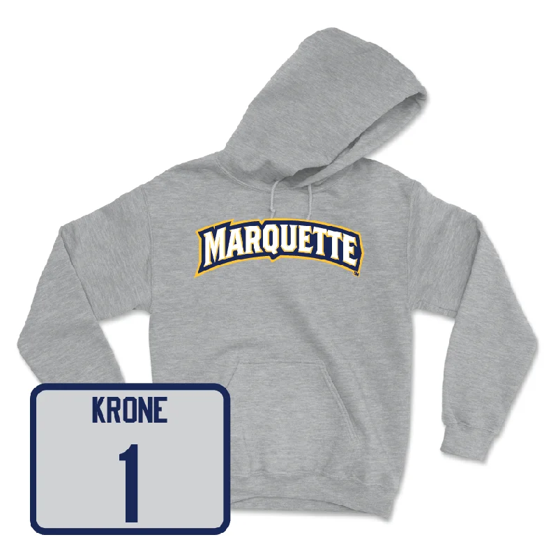 Sport Grey Women's Soccer Wordmark Hoodie  - Elise Krone Hoodie with Cropped Fit Short Trendy
