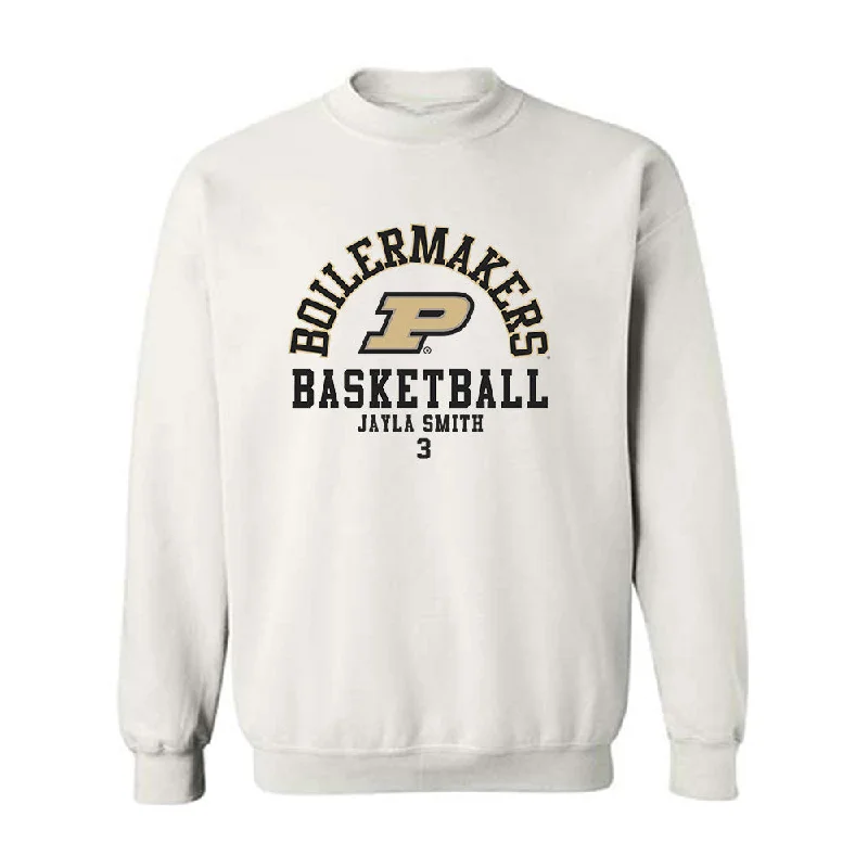 Purdue - NCAA Women's Basketball : Jayla Smith - Classic Fashion Shersey Crewneck Sweatshirt Hoodie with Hem Embroidery Detailed Premium