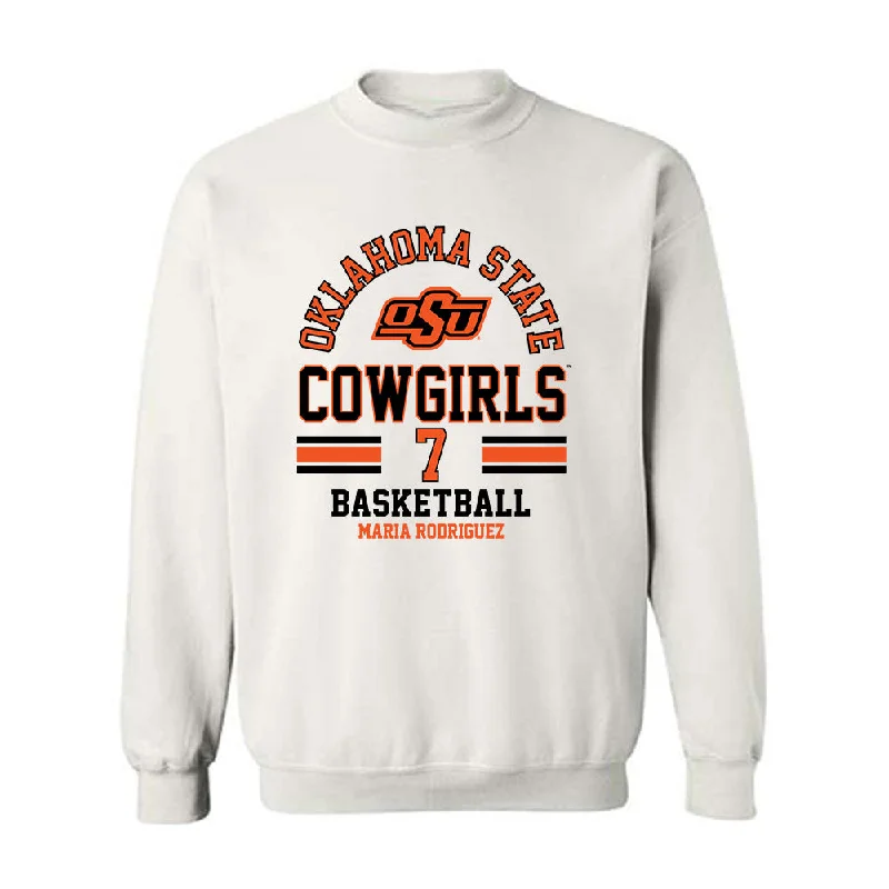 Oklahoma State - NCAA Women's Basketball : Maria Rodriguez - Classic Fashion Shersey Crewneck Sweatshirt Hoodie with Pattern Geometric Abstract Oklahoma State - NCAA Women's Basketball : Maria Rodriguez - Classic Fashion Shersey Crewneck Sweatshirt Hoodie with Pattern Geometric Abstract