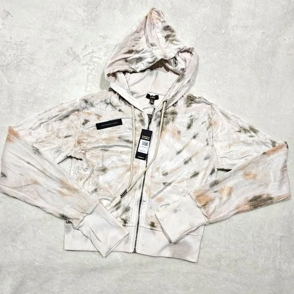 Velour Hoodie & Jogger Set | Earth Tones Tie Dye Design Hoodie with Lining Warm Insulated