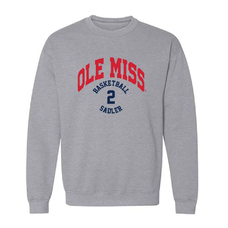 Ole Miss - NCAA Women's Basketball : Tameiya Sadler - Classic Fashion Shersey Crewneck Sweatshirt Hoodie with Hem Frayed Vintage Worn Ole Miss - NCAA Women's Basketball : Tameiya Sadler - Classic Fashion Shersey Crewneck Sweatshirt Hoodie with Hem Frayed Vintage Worn