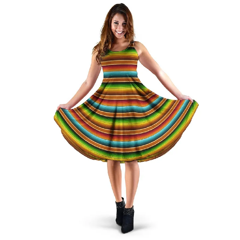 Serape Print Dress Tunics Leisure comfortable