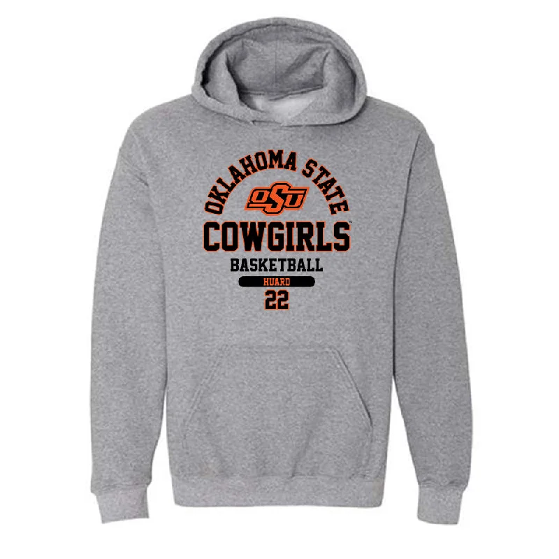 Oklahoma State - NCAA Women's Basketball : Macey Huard - Classic Fashion Shersey Hooded Sweatshirt Hoodie with Typography Text Message