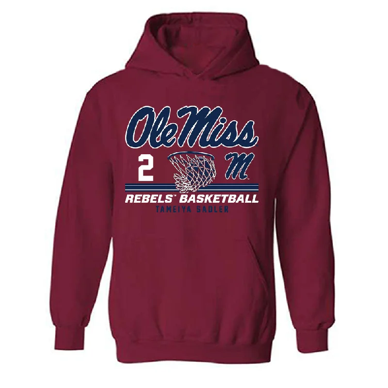Ole Miss - NCAA Women's Basketball : Tameiya Sadler - Classic Fashion Shersey Hooded Sweatshirt Hoodie with Toggle Buttons Decorative Unique