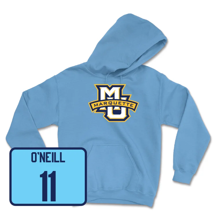 Championship Blue Women's Soccer Marquette Hoodie - Julia O’Neill Hoodie with Set-In Sleeves Structured Classic