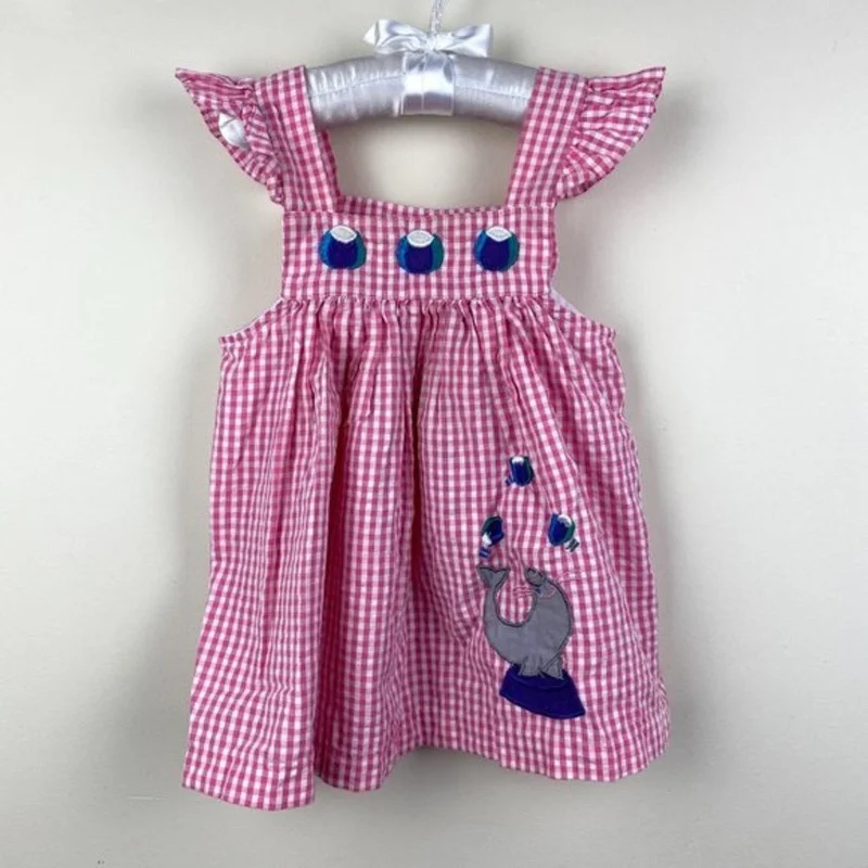 Vintage Samara Pink Gingham Seal Dress 24 Months Tunics Office stylish