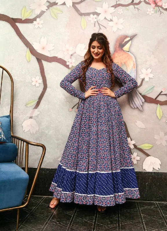 Aastha Fashion Women's Multicolor Cotton Silk Digital Printed Anarkali Dress Tunics Fashionable trendy Aastha Fashion Women's Multicolor Cotton Silk Digital Printed Anarkali Dress Tunics Fashionable trendy