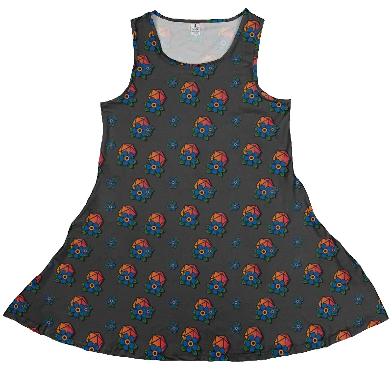 D20 Floral Hawaiian Gray Dress Tunics Hiking breathable
