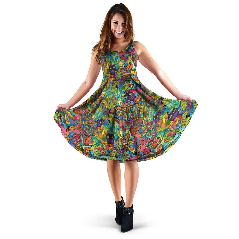 Psychedelic Jungle Forest Floral Dress Tunics Versatile stylish