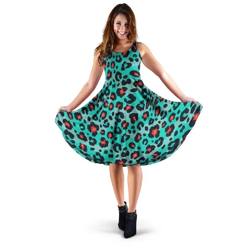 Teal Leopard Dress Tunics Travel practical