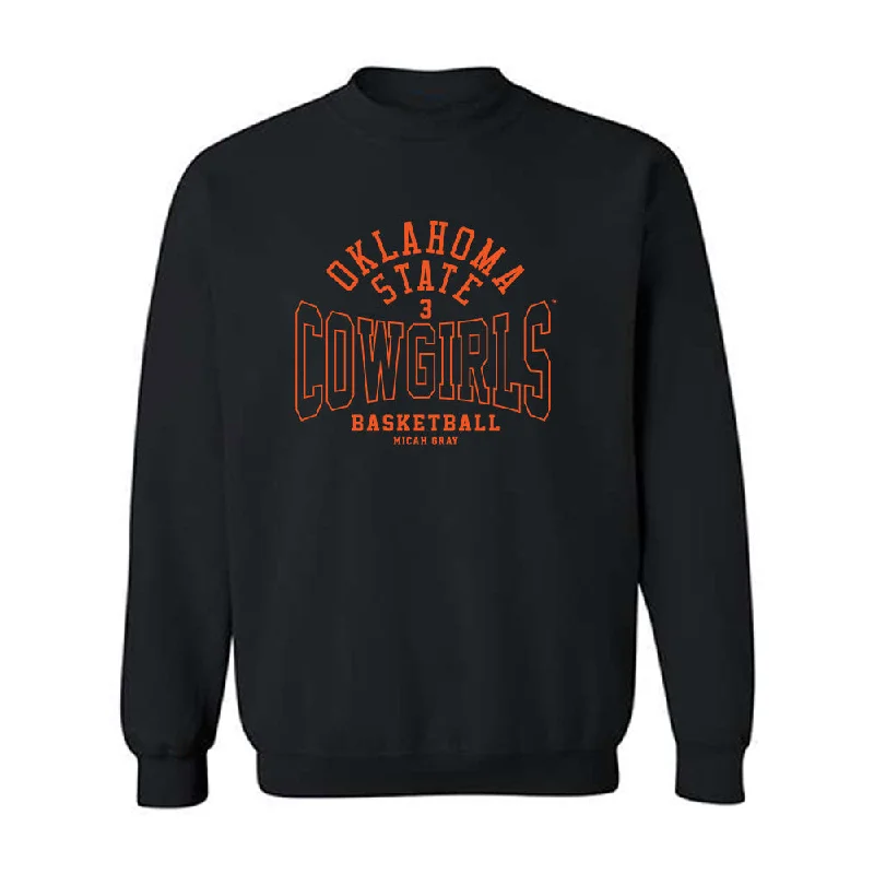 Oklahoma State - NCAA Women's Basketball : Micah Gray - Classic Fashion Shersey Crewneck Sweatshirt Hoodie with Slit Hem Functional Movement Oklahoma State - NCAA Women's Basketball : Micah Gray - Classic Fashion Shersey Crewneck Sweatshirt Hoodie with Slit Hem Functional Movement