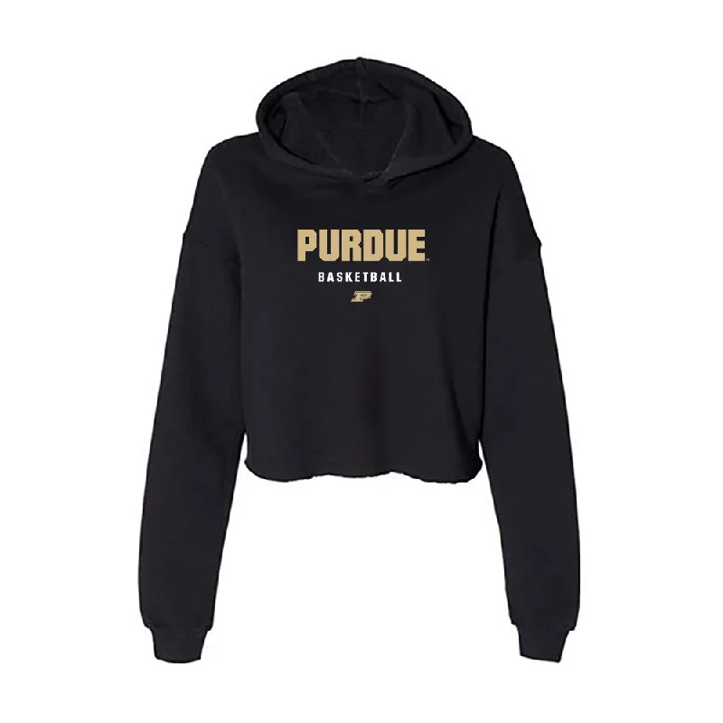 Purdue - NCAA Women's Basketball : Rashunda Jones - Women's Crop Fleece Hoodie Hoodie with Slim Fit Tailored Modern