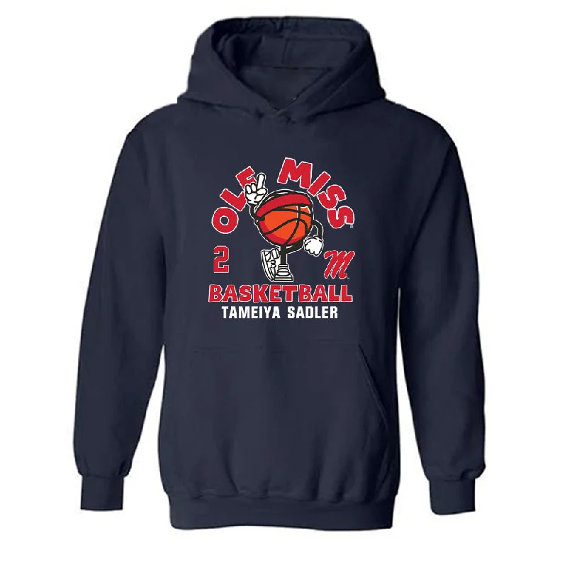 Ole Miss - NCAA Women's Basketball : Tameiya Sadler - Fashion Shersey Hooded Sweatshirt Hoodie with Hem Fringe Bohemian Relaxed