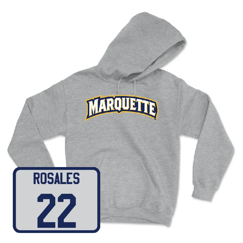 Sport Grey Women's Soccer Wordmark Hoodie  - Carisma Rosales Hoodie with Frayed Bohemian Relaxed