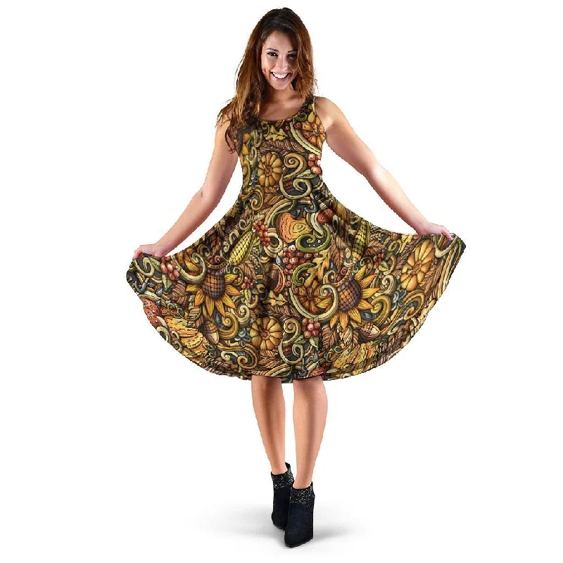 Sunflower Psychedelic Dress Tunics Long Elegant