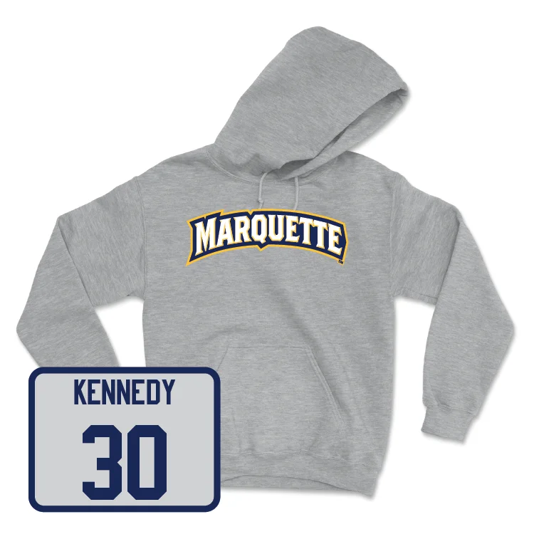Sport Grey Women's Soccer Wordmark Hoodie - Aeryn Kennedy Hoodie with High Neck Warm Protective