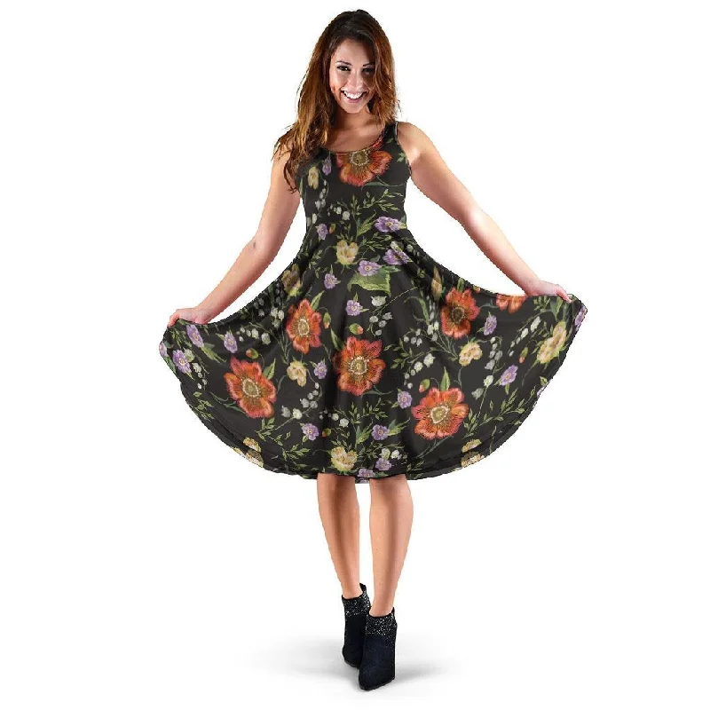 Poppy Floral Print Dress Tunics Practical easy-care