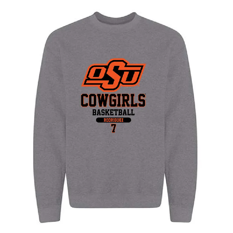 Oklahoma State - NCAA Women's Basketball : Maria Rodriguez - Classic Fashion Shersey Crewneck Sweatshirt Cotton Hoodie Fleece Lining Warmth Oklahoma State - NCAA Women's Basketball : Maria Rodriguez - Classic Fashion Shersey Crewneck Sweatshirt Cotton Hoodie Fleece Lining Warmth