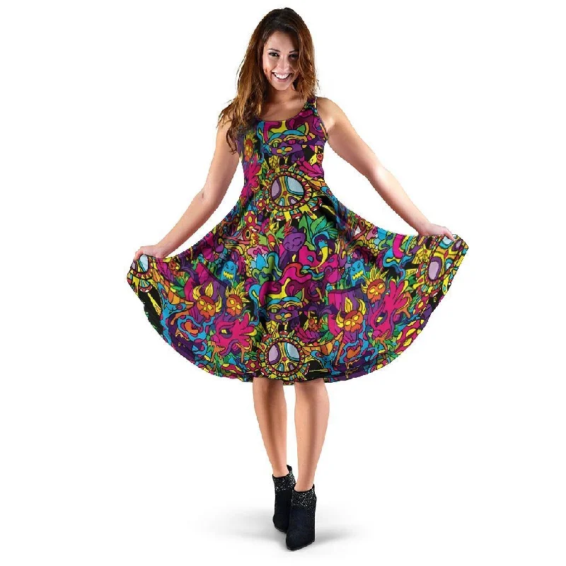Tribal Trippy Dress Tunics Luxurious high-end
