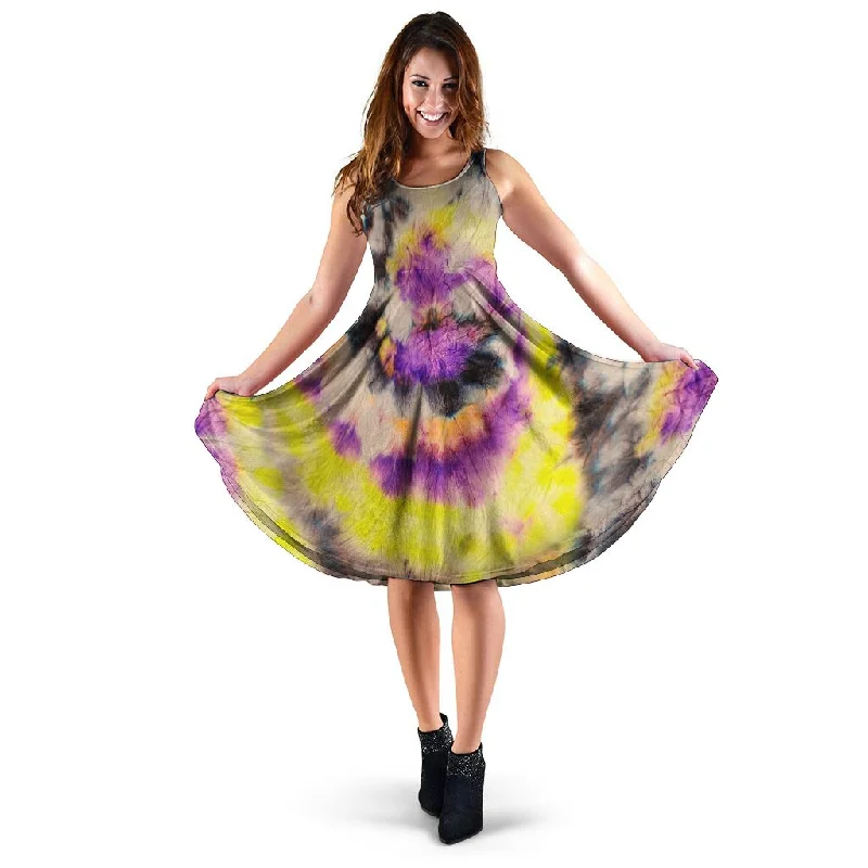 Spiral Hippie Tie Dye Dress Tunics Versatile functional