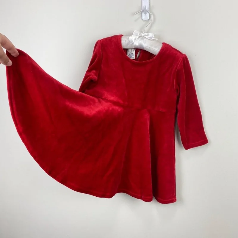 Vintage 90s Gap Red Velour Dress 18-24 Months NWT Tunics Sophisticated sleek